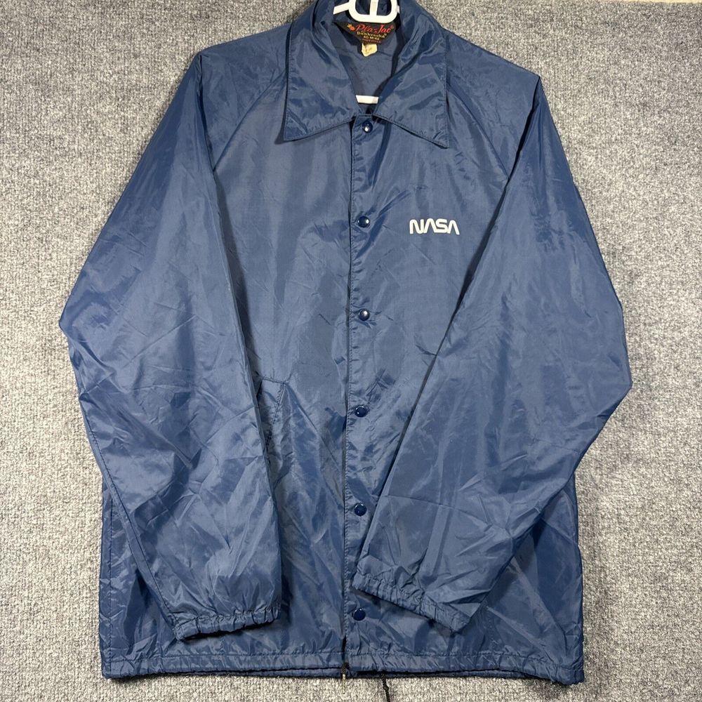 Vintage NASA Space Shuttle Team Official Men Blue Windbreaker‎ Nerdcore